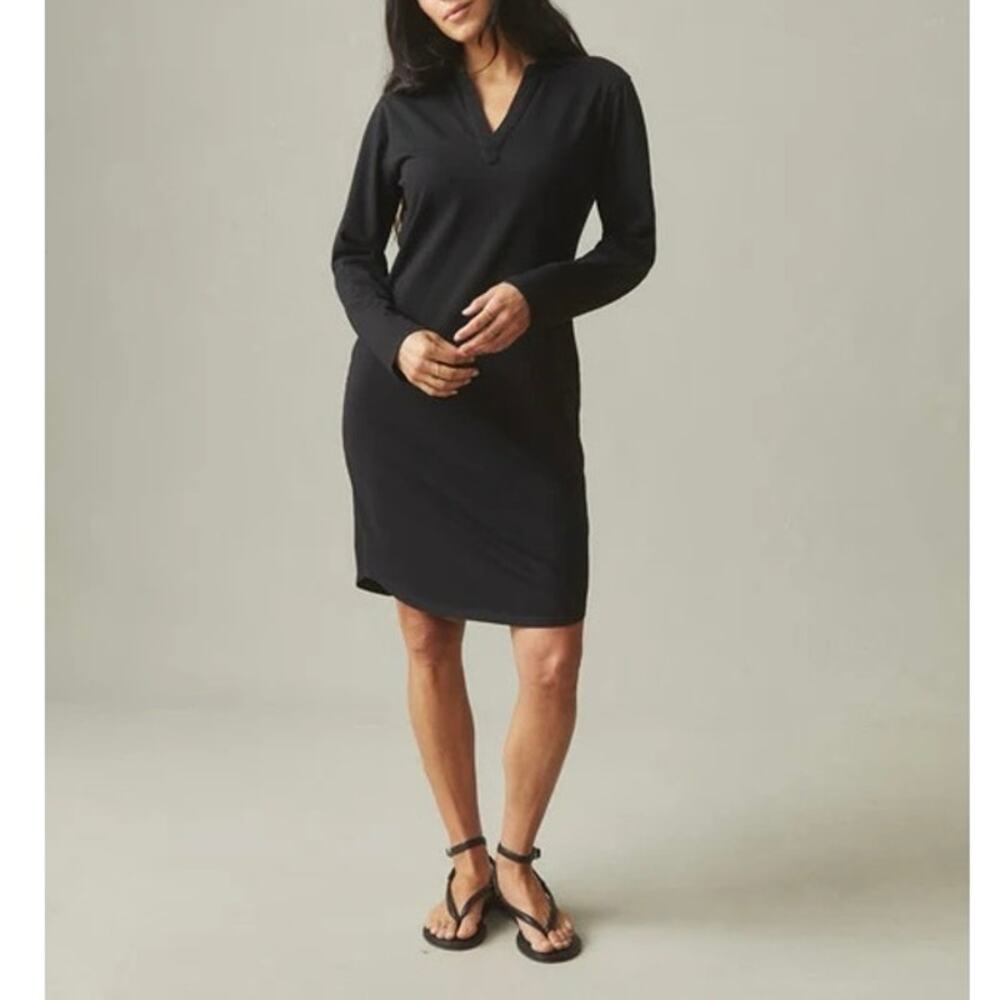 NWOT American Giant Women's Relaxed Fit 100% Cotton Popover Dress Black Medium